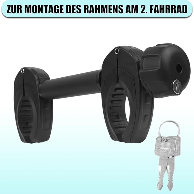 Thumbnail 6 de Warmfay Schwarz Rahmenhalter Lang 32 cm – abschließbarer Ersatzhalter für Heckträger (U-Bügelrohr Ø 2,5–3,0 cm)