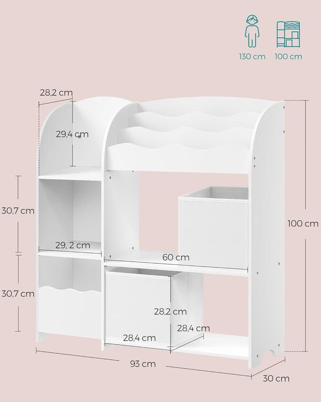 Detalle 2 de SONGMICS Scaffale per Giocattoli 2 ceste