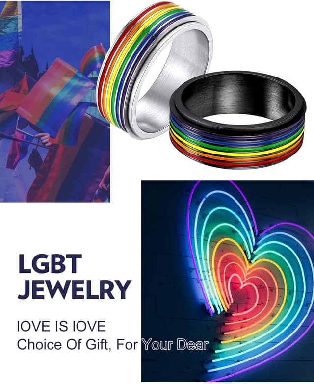 Thumbnail 6 de Bandmax Bague LGBT tournante 7,8 mm