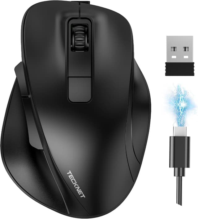 Detalle de TECKNET Bluetooth Mouse 4800 DPI Ergonomic 🖱