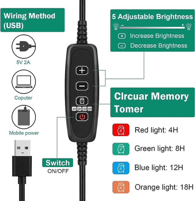 Thumbnail 2 de RIOGOO Paquete 6 bandejas con luz de crecimiento