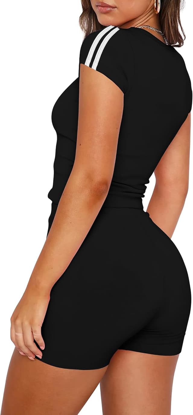 Detalle de NIASHOT Womens Two-Piece Lounge Set with Contrast Side Stripes (XS–2XL)