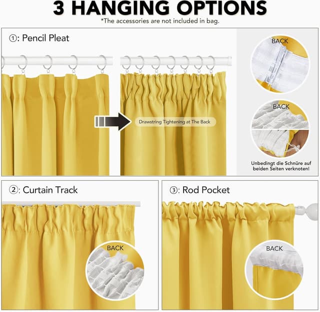 Thumbnail 3 de Deconovo Verdunkelungsvorhang 175x140 cm Dunkelgrau