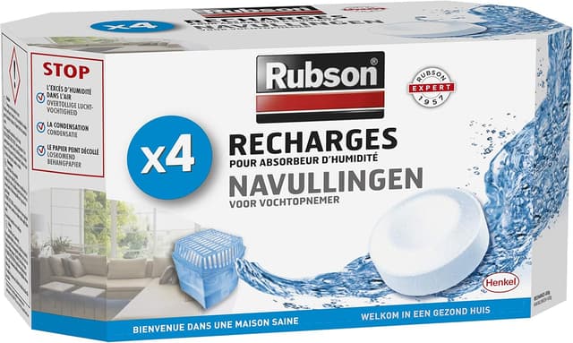 Detalle de Rubson Recharge Tab Basic 1852170, ricariche per deumidificatore (4 pezzi) bianche