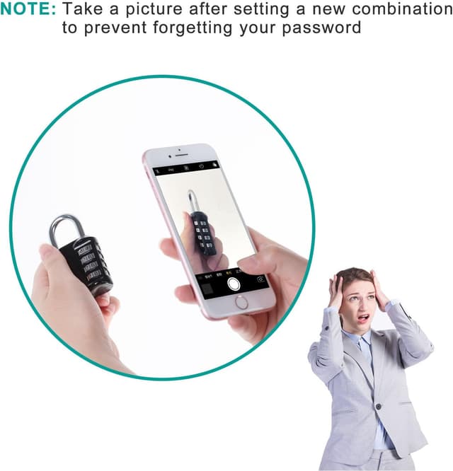 Thumbnail 5 de ZHEGE Vorhängeschloss 4-stelliges Zahlenschloss 🔒