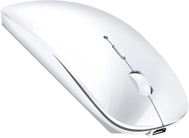 Detalle de LEAPEST Dual-Mode kabellose Bluetooth/2,4-GHz-Maus mit USB-C-Adapter (weiß)