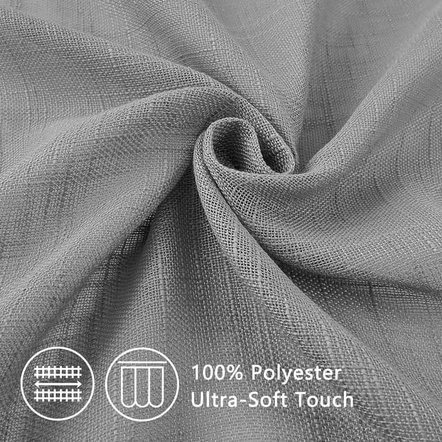 Detalle de Topfinel Cortinas Cortas Efecto Lino para Ventanas Gris 🪟
