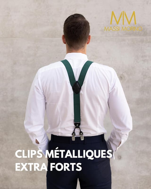 Detalle de Ensemble Massi Morino : bretelles en Y avec nœud papillon pré-attaché pour costume