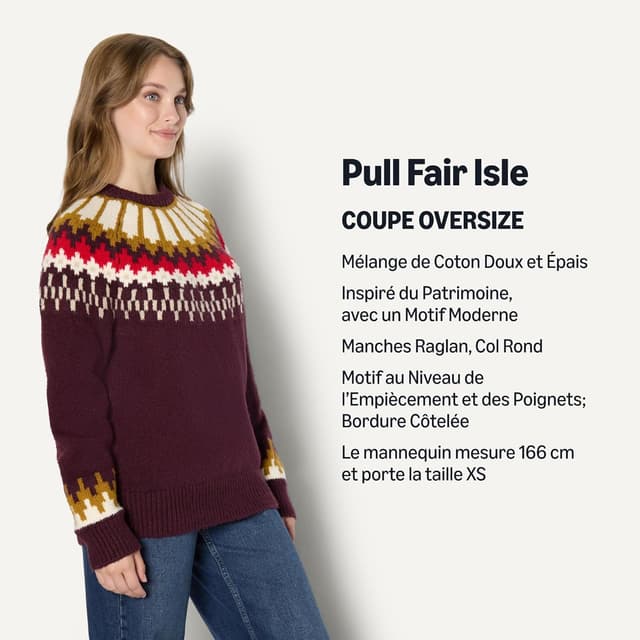 Detalle 2 de Amazon Essentials Sélection de Demi Lovato pull col rond Fair Isle à coupe surdimensionnée