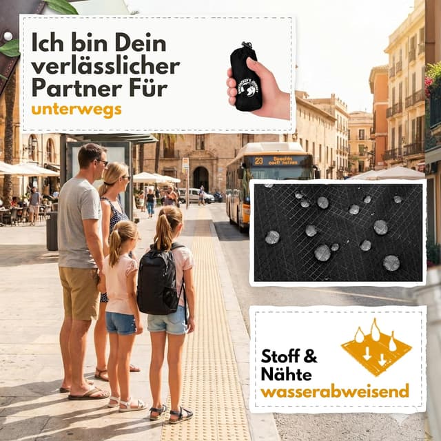 Detalle de Backpacker’s Journey faltbarer Ultraleicht-Rucksack (nur 90 g) – leichter Faltrucksack für Tagesausflüge & Reisen