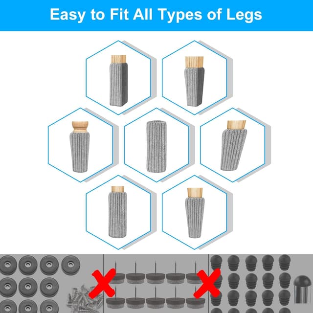 Detalle 2 de OSDUE Stuhlsocken 24er Set für Bodenschutz