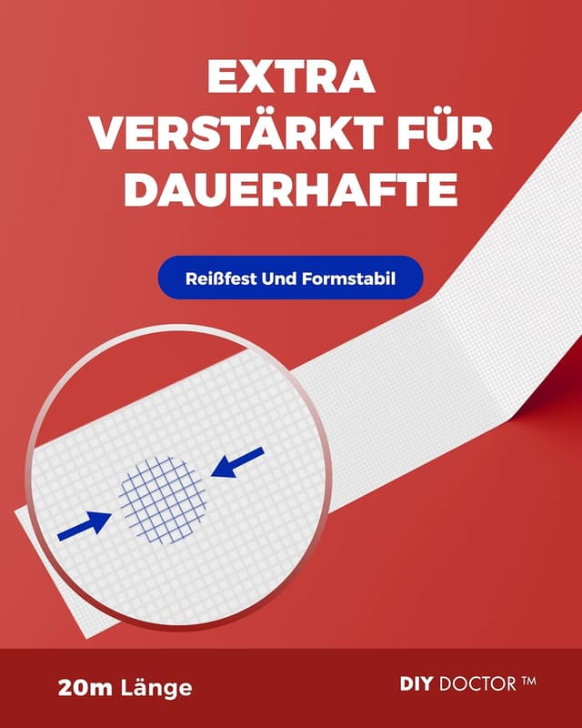 Detalle de DIY Doctor doppelseitiges Klebeband Extra Stark – universelle Montagebandrolle 21 mm x 20 m