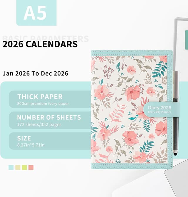 Detalle de Agenda 2026 A5 con penna