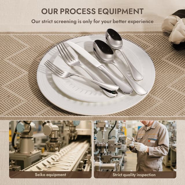 Thumbnail 3 de Kingstone 40 Piece Teardrop Silverware Set for 8