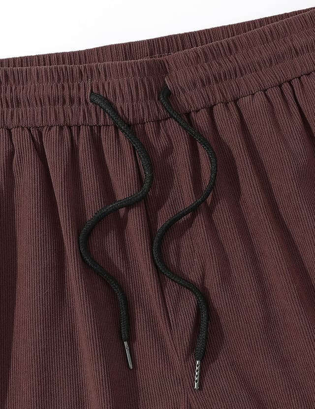 Detalle de TARAINYA Corduroy Kurze Hosen Herren aus Baumwolle mit Kordelzug & Taschen