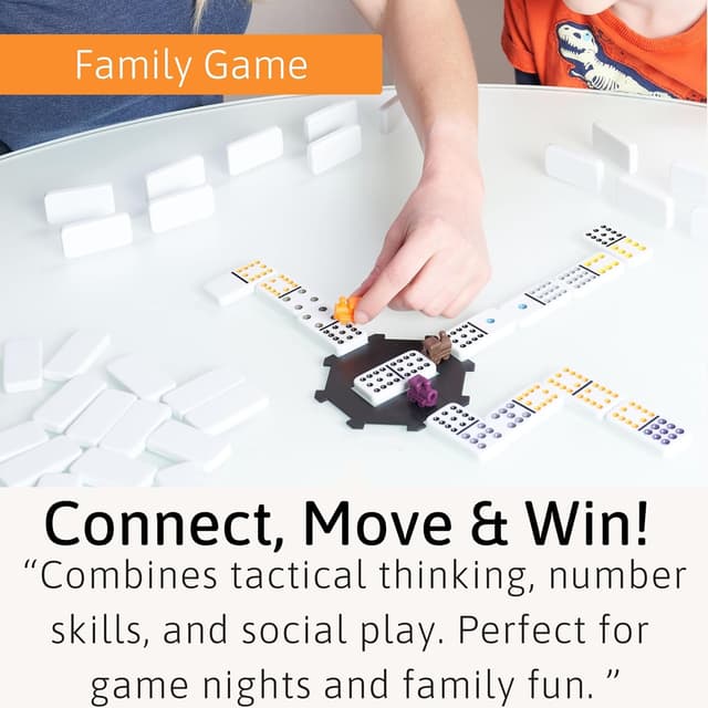 Detalle de Jaques of London Mexican Train Dominoes Game (Family Set) | Wooden Storage Box | Since 1795