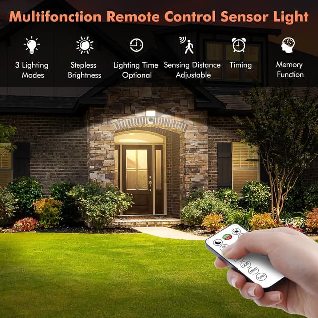 Detalle 2 de MEIKEE Faretto LED con sensore di movimento 15W 1200LM IP66 con telecomando (2 pezzi)