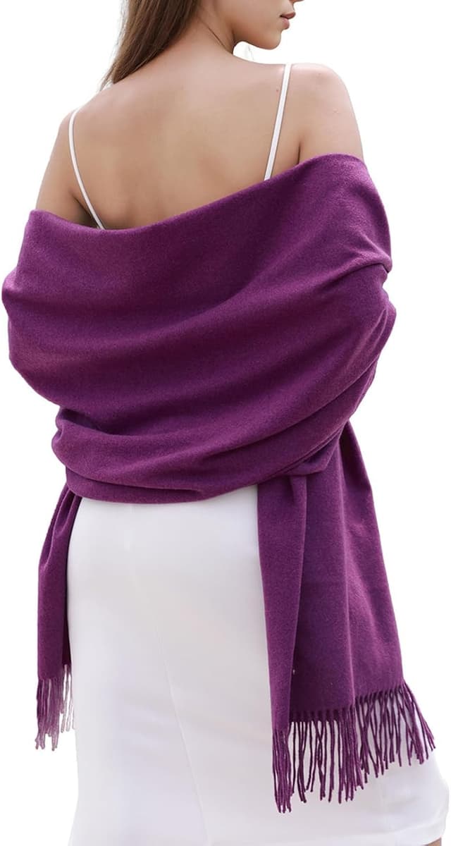 Detalle de SWAT PANY Ladies Scarf Pashmina Shawls and Wraps for Women – Wedding Winter Scarf Gift