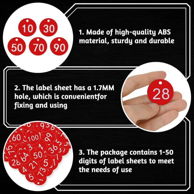 Detalle 2 de OFFCUP Portachiavi Numerati 1-100 Rosso