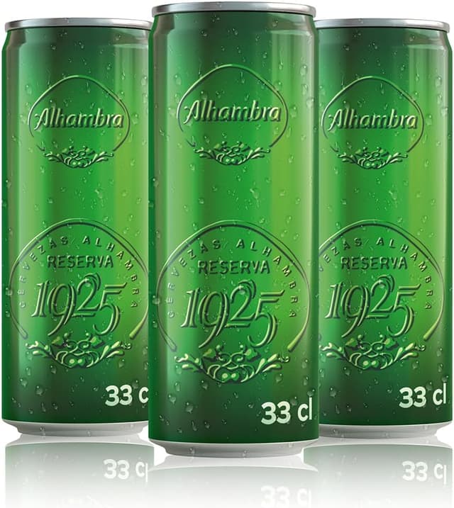Detalle 2 de Alhambra Reserva 1925, Pack 24 Latas 33cl 🍺 Cerveza Artesanal