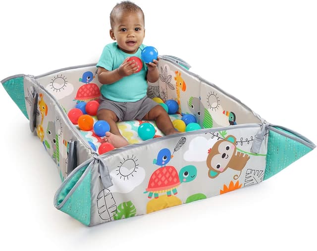 Detalle 2 de Bright Starts Erlebnisdecke & Bällebad mit 40 Bällen (5in1) „Totally Tropical“