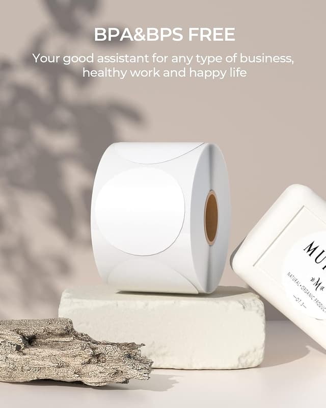 Detalle de MUNBYN 50 x 50mm Circle Thermal Sticker Labels 750