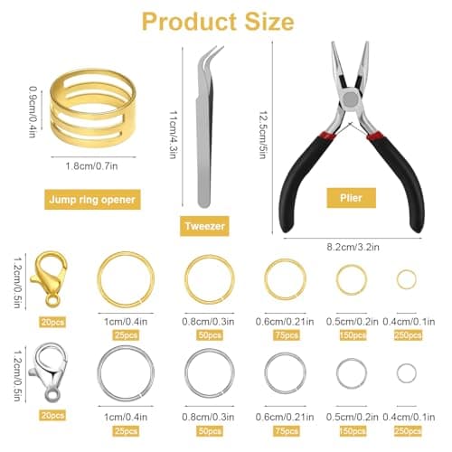 Thumbnail 1 de GlasFlength 1443 piezas anillas abiertas 4–12 mm