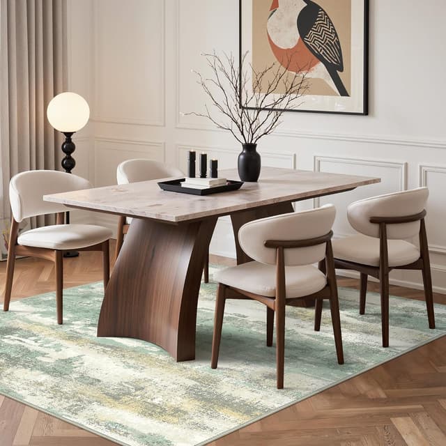 Thumbnail 6 de BEIMO Tappeto Salotto Pelo Corto Moderno Astratto Verde Salvia 160x230 cm