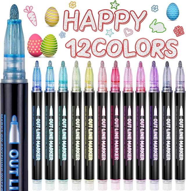 Imagen de Lenski Outline Marker 12er Set für Kinder 🎨 en OfertitasTOP