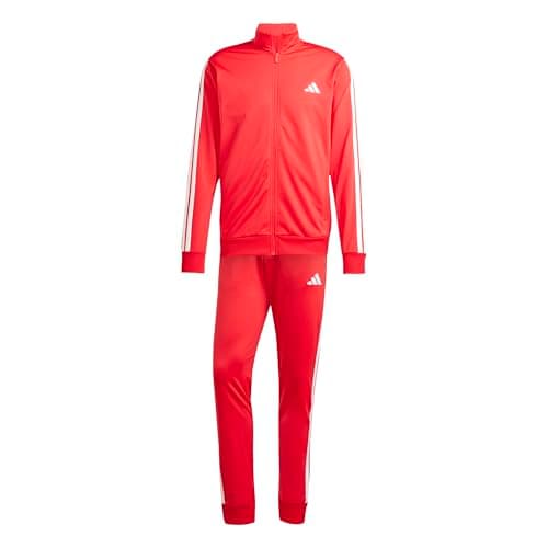Detalle de adidas Hombre Sportswear Basic 3 Stripes Tricot Tracksuit (pure ruby/white) talla M