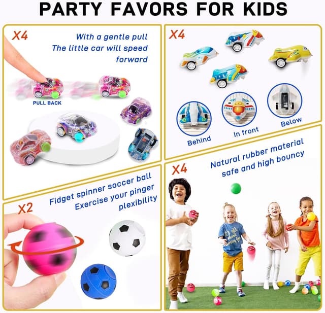 Detalle 1 de CoralBloom 100er Set Mitgebsel für Kindergeburtstag (Pinata-Füllung & Gastgeschenke)