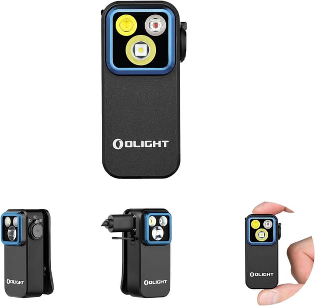 Detalle de Olight Oclip Pro Mini LED Taschenlampe mit Flutlicht, fokussiertem Licht und Rotlicht (500 lm, USB-C, IPX6)