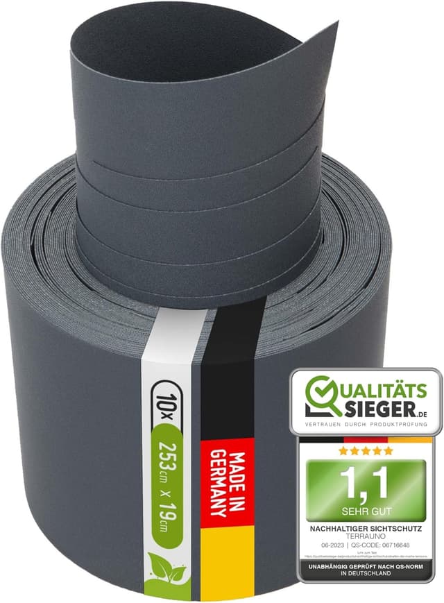 Detalle de TerraUno Sichtschutzstreifen Doppelstabmatten 252x19 cm