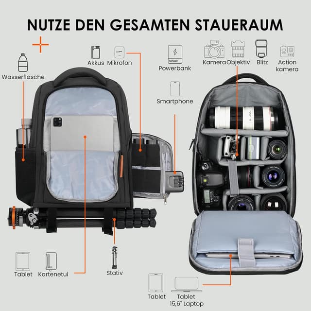 Detalle 2 de TARION Kamerarucksack 15 Zoll