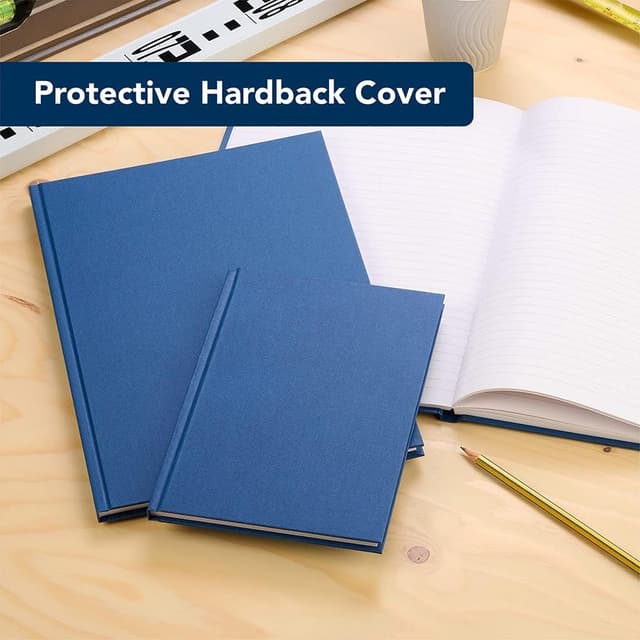 Detalle de Summit A5 Hardback Casebound Notebook (Ruled) – Blue, 192 Ruled Pages, Pack of 5