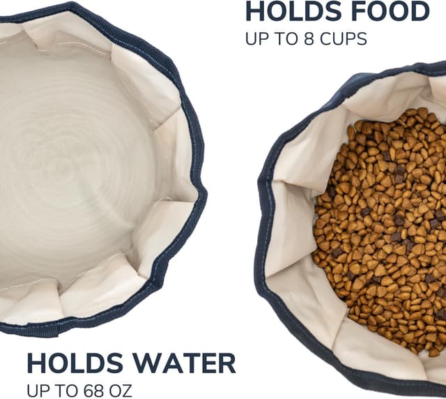 Detalle 2 de LumoLeaf Collapsible Dog Travel Bowls (Large) – Lightweight foldable food & water bowls with zipper and carabiner