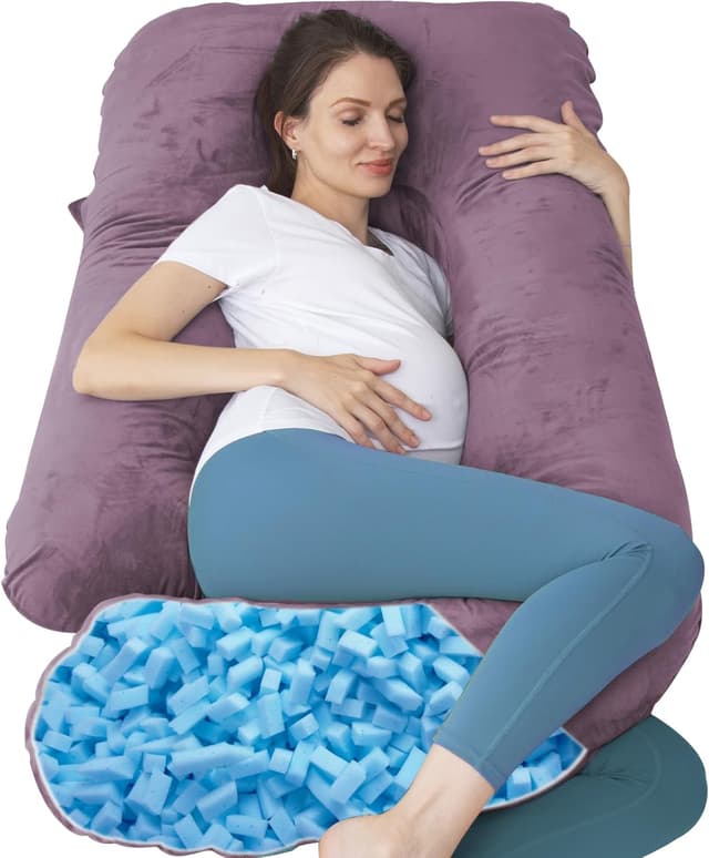 Thumbnail 6 de TaiBest Schwangerschaftskissen aus geschreddertem Memory-Schaum (U-Form) – Pink