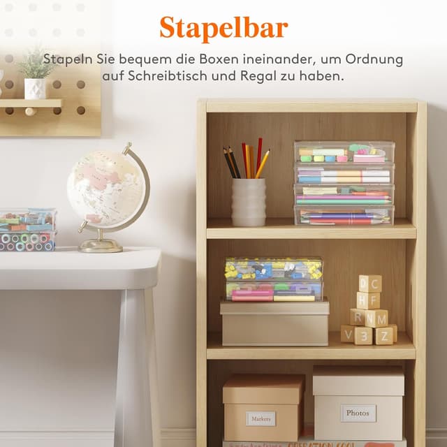 Thumbnail 6 de Lifewit 1L Stiftebox mit Snap-Dicht Deckel (6er-Set, 20 x 12 cm) – transparente Organizer für Büro, Basteln & Kinder