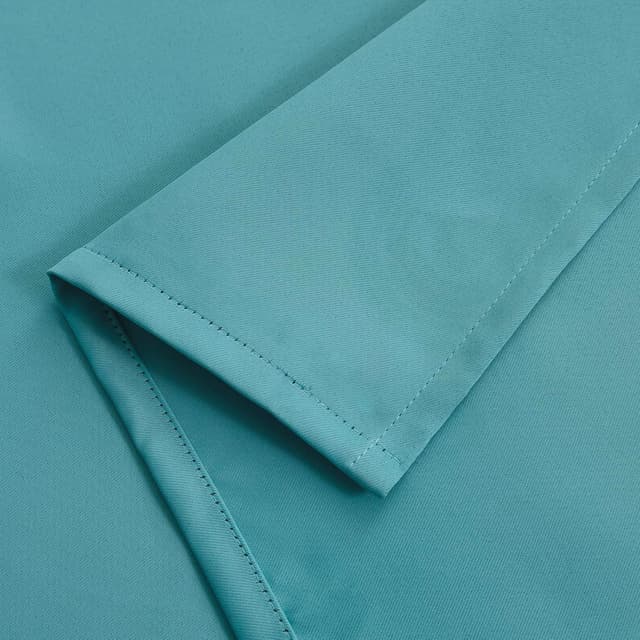 Detalle 2 de JIUZHEN Verdunklungsvorhänge mit Kräuselband, Thermovorhang blickdicht (Türkis) – 2er-Set, H200 × B140 cm