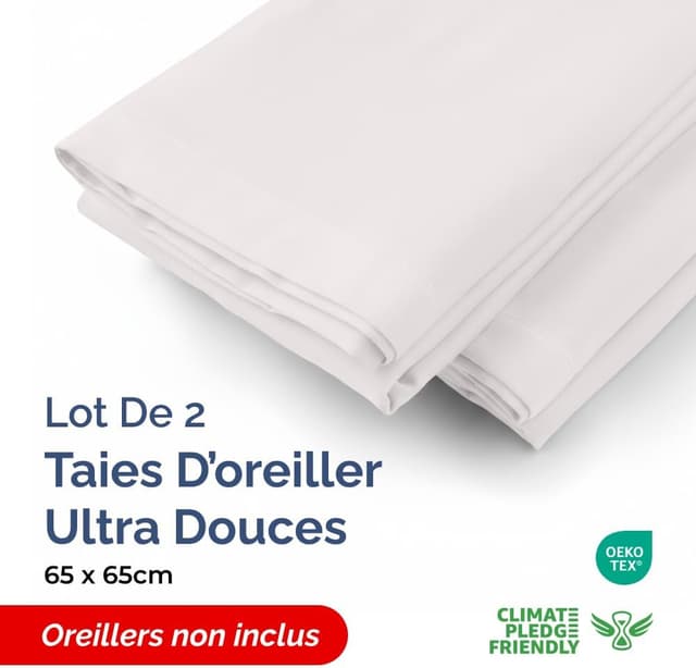 Detalle 2 de Taie d’oreiller 65x65 grise en lot de 2