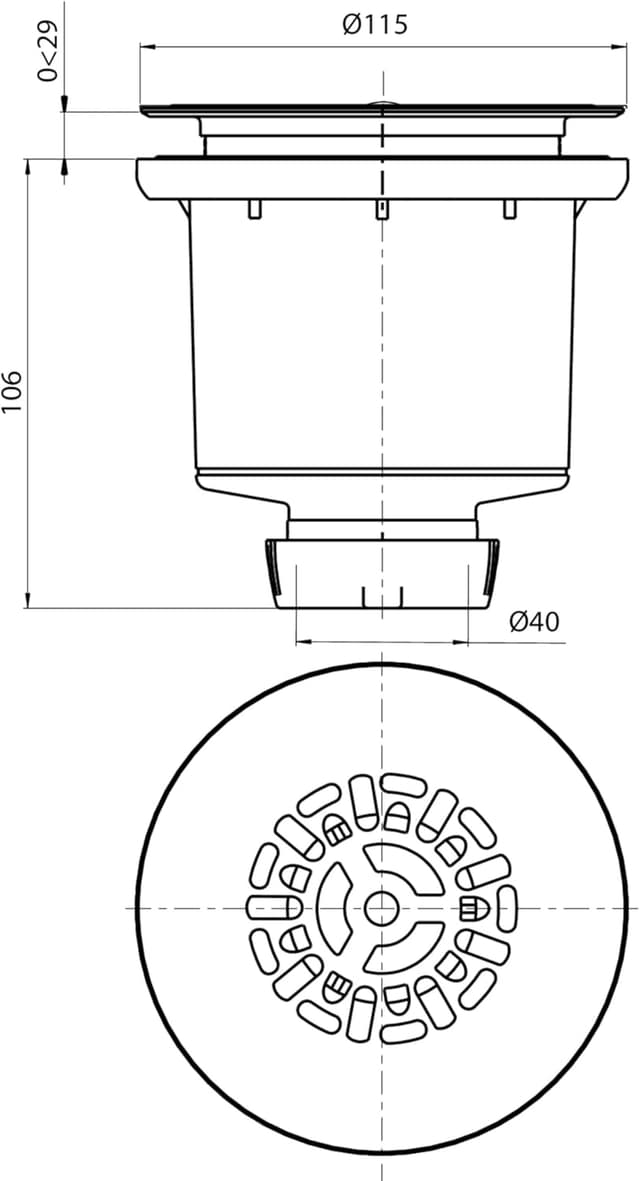Detalle 1 de Bonde de douche Wirquin Tourbillon Ø90
