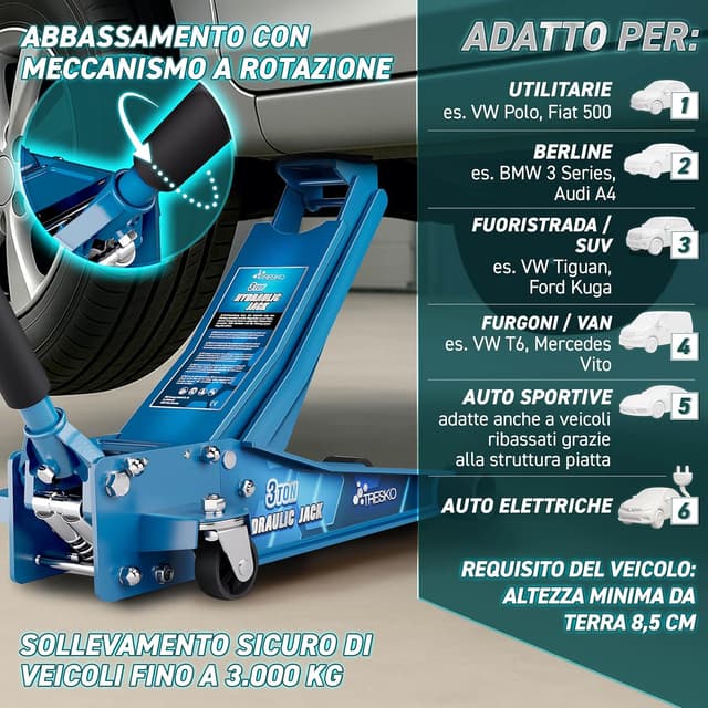 Thumbnail 2 de TRESKO Cric idraulico 3T 75–510 mm