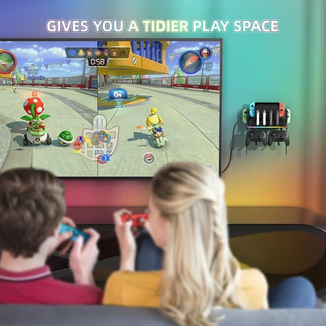 Thumbnail 6 de FASTSNAIL RGB Switch Wall Mount for Joy-Con Charger with Switch Organizer