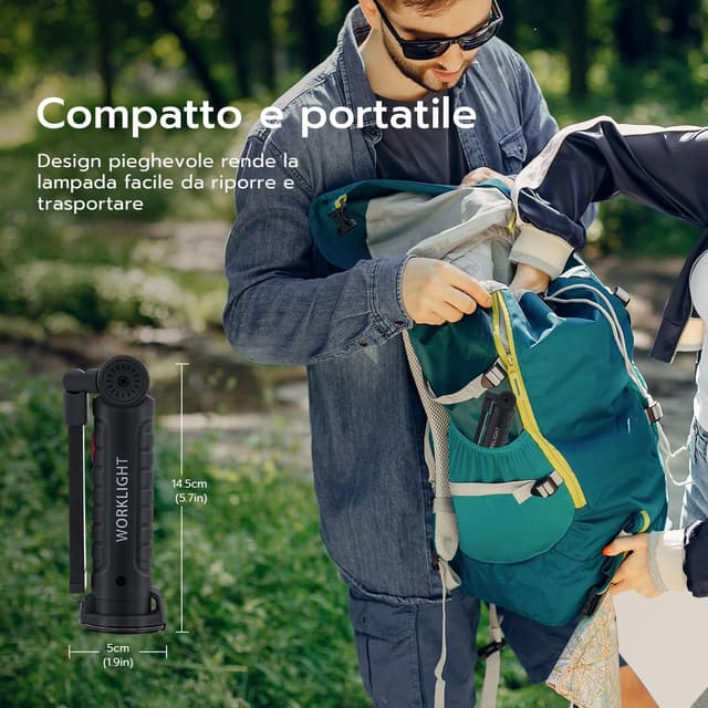 Thumbnail 6 de Wigearss Torcia magnetica ricaricabile LED COB 2 pezzi 🔦