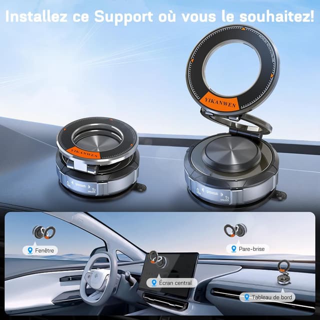 Thumbnail 1 de YIKANWEN Support téléphone voiture 16 kg
