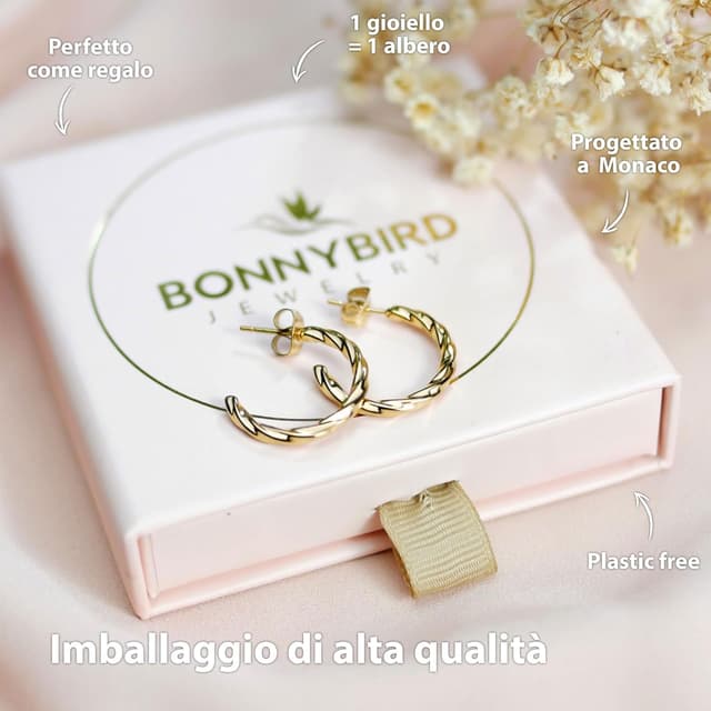 Thumbnail 5 de BONNYBIRD Orecchini Acciaio Chirurgico Donna oro rosa