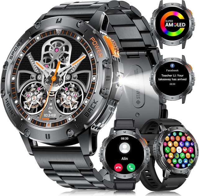 Detalle de LIGE Military Smart Watch with Flashlight