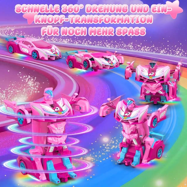 Detalle 2 de Einhorn ferngesteuertes Transformations-RC-Auto (2,4 GHz) mit LED-Augen & Unterbodenlichtern