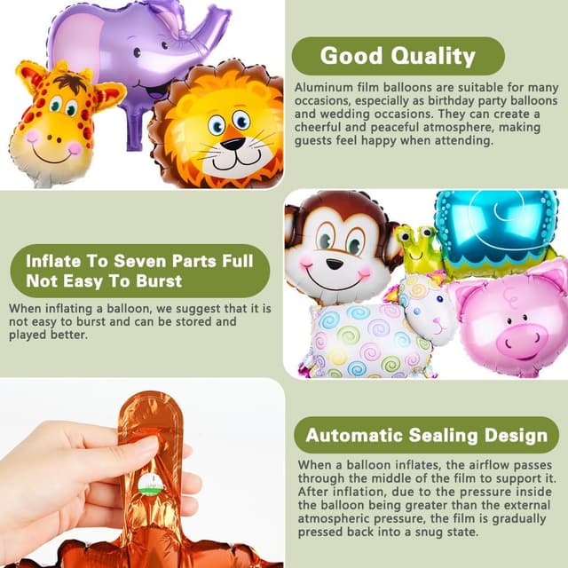 Detalle de OSDUE Ballons Animaux Jungle 16 pcs đ