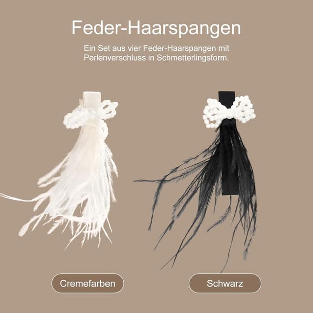 Thumbnail 1 de TONAUP Feder Haarspangen 4er Set 🎀